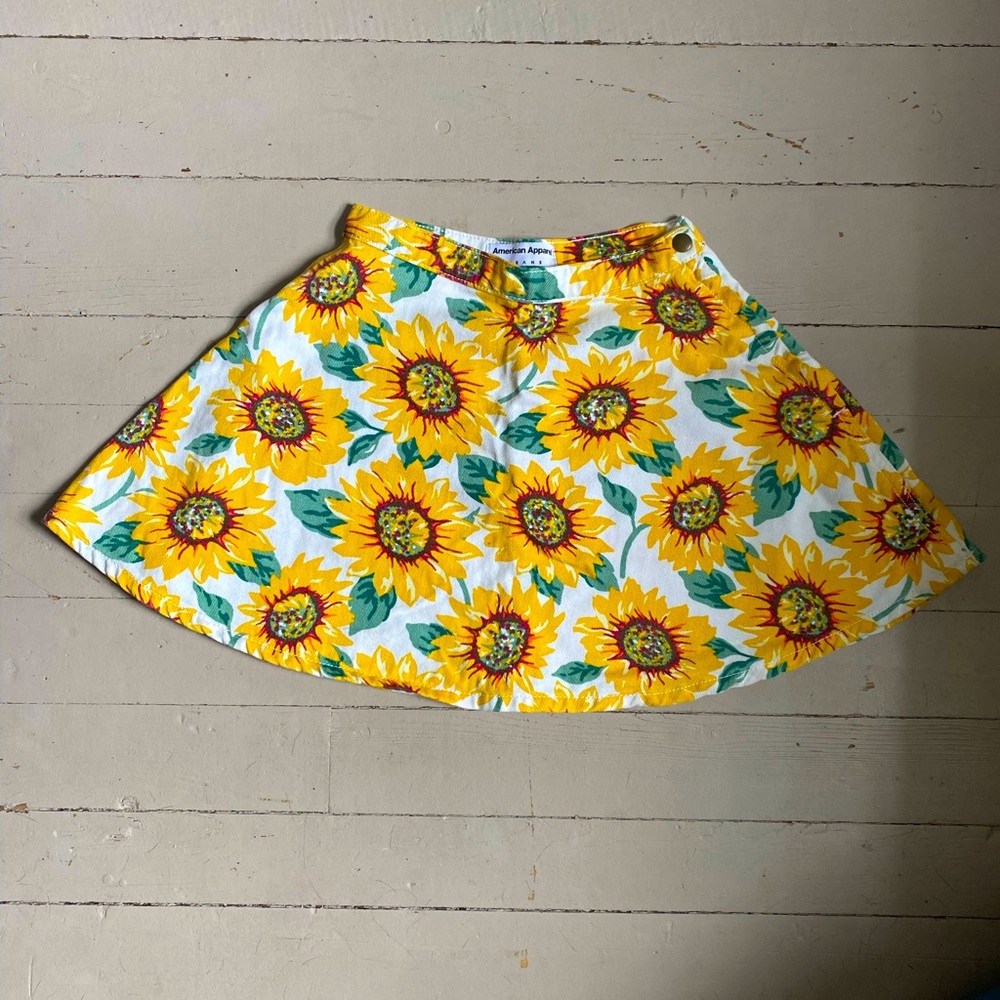 ❌SOLD❌   American Apparel sunflower denim skirt